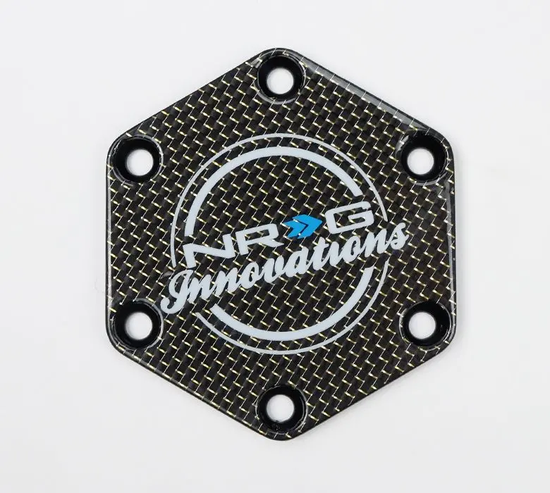 Nrg Carbon Fiber With Chrome Gold Texalium Fabrics Horn Delete Button Circular Logo Front / Back - Str-640Cf/Cg 1