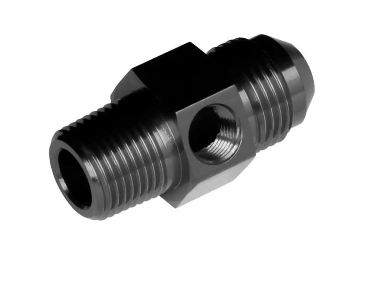 Redhorse Performance -6An Male An To 3/8" Npt Male With 1/8" Npt Hex - Black - 9194-06-06-2 1