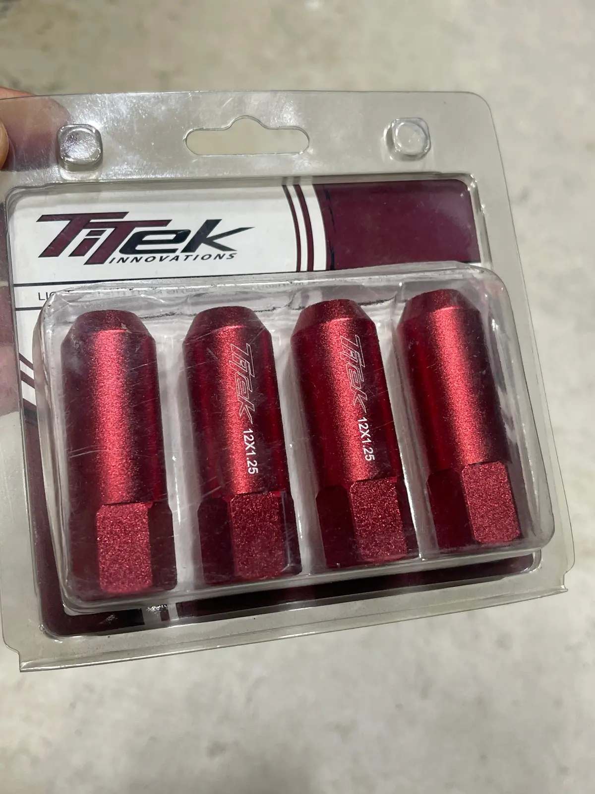 Titek Speed Lug Nut: M12x1.25P (Red, 4-Pack) (Long) - Tit-Sln-12125-Rd **Clearance** 1
