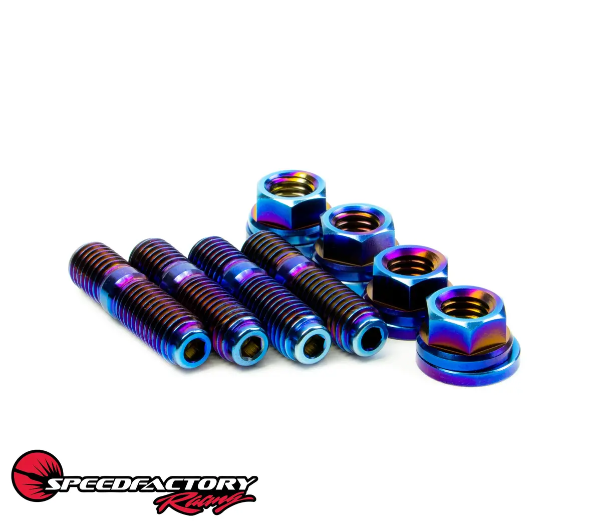 Speedfactory Racing Titanium Turbo To Manifold Stud Kit - 4Pc - Raw - Sf-02-081 1