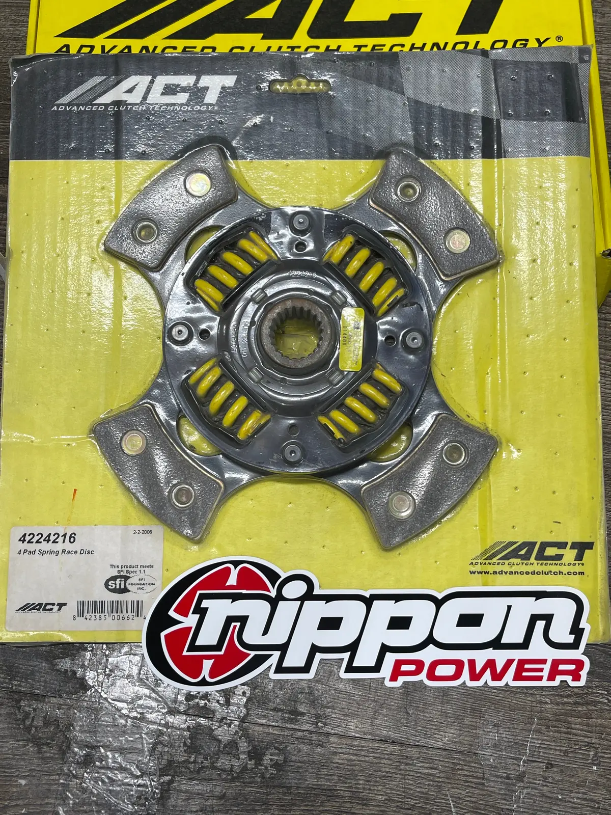 Act 4 Pad Spring Race Disc - Toyota - 224Mm - 1-1/8 X 20 Spline - Act4224216 **Clearance** 1