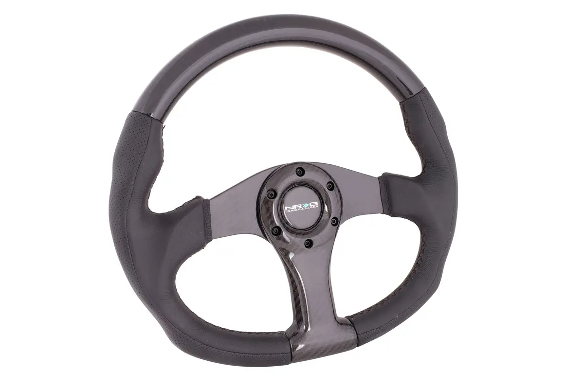 Nrg Carbon Fiber Steering Wheel 350Mm Black Carbon Oval Shape - St-013Cfcf 1