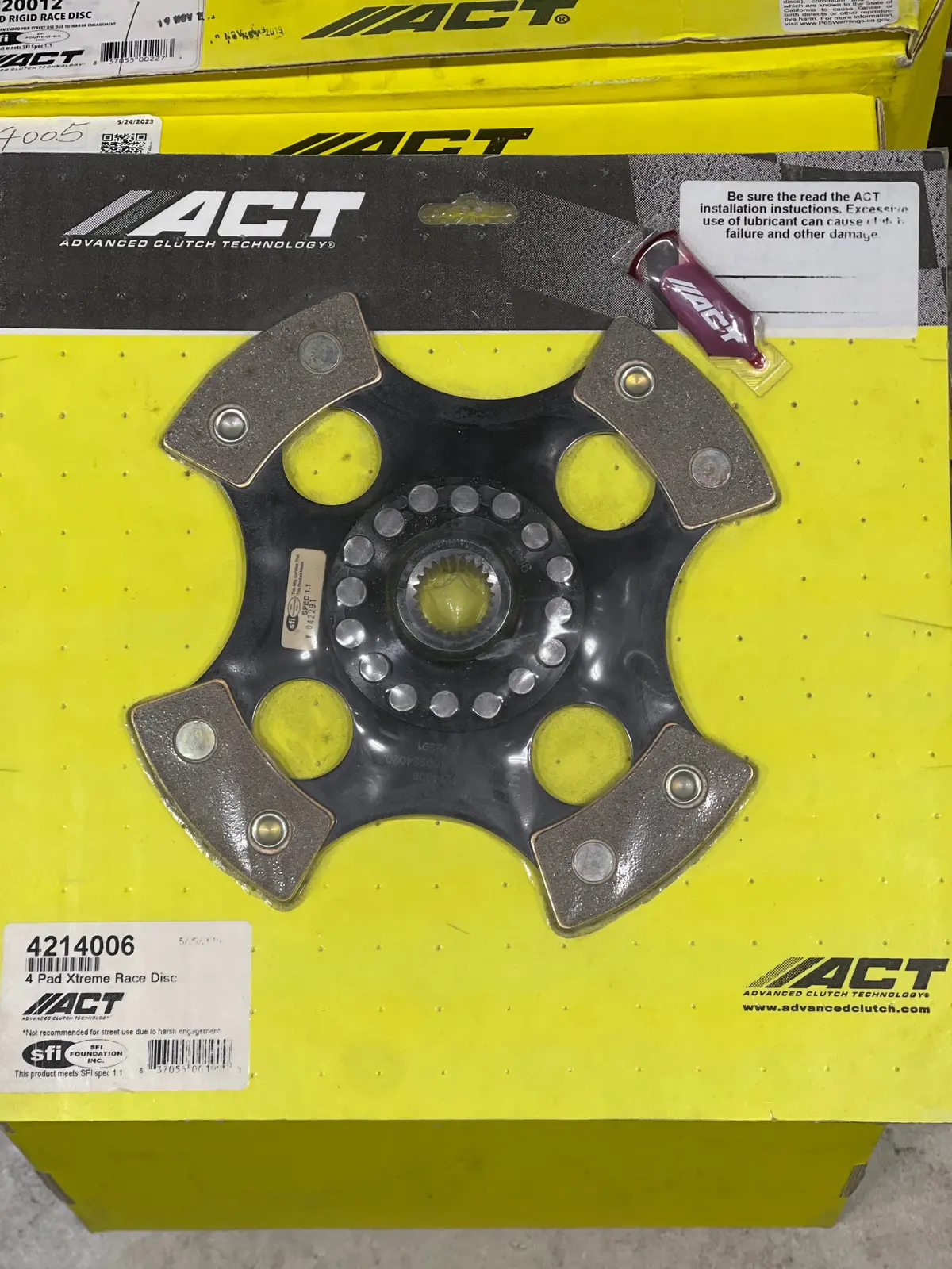 Act 4 Pad Race Disc - Custom Nissan 214Mm - 1 X 24 Spline - Act4214006 **Clearance** 1