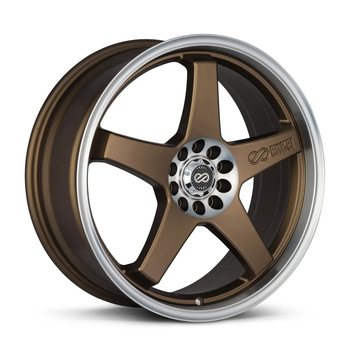 Enkei Ev5 17X7 4X100/108 45Mm Offset 72.6 Bolt Diameter Matte Bronze W/ Machined Lip Wheel - 446-770-1145Zp 1