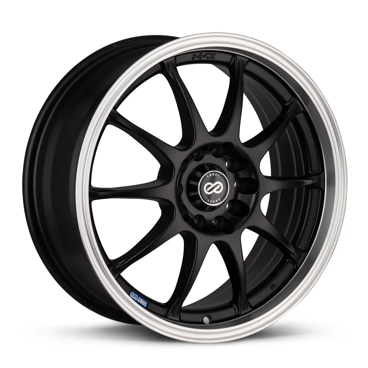 Enkei J10 16X7 4X100/114.3 42Mm Offset 72.62Mm Bore Dia Matte Black W/ Machined Lip Wheel - 409-670-10Bk 1