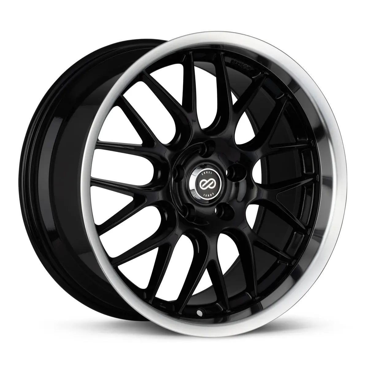 Enkei Lusso 18X7.5 42Mm Offset 5X110 Bolt Pattern 72.6 Bore Dia Black W/ Machined Lip Wheel - 469-875-5142Bk 1
