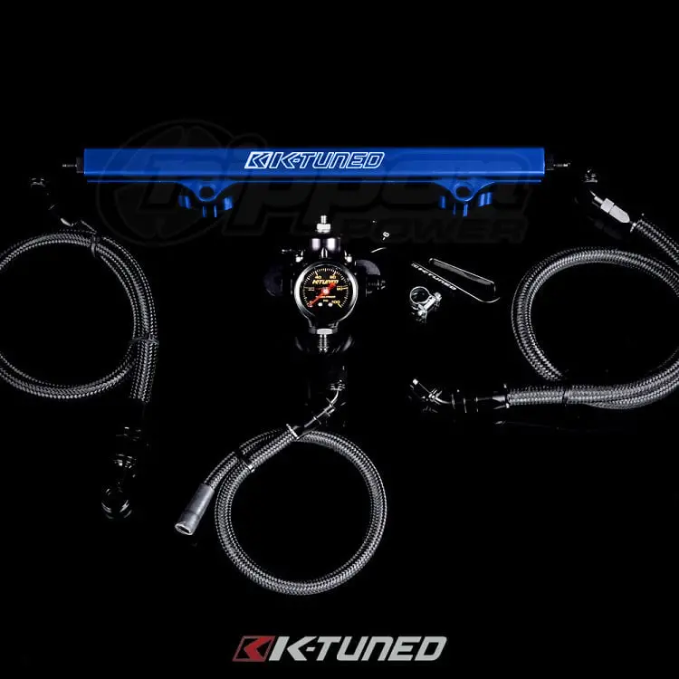 K-Tuned 6An Fuel System Used With Oem Fuel Filter/Blue Rail/Fpr/Gauge/Wrench - Flk-Of-Blu 1