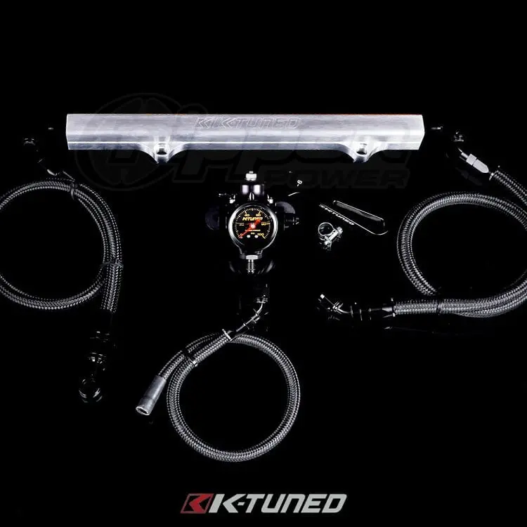 K-Tuned 6An Fuel System Used With Oem Fuel Filter/Silver Rail/Fpr/Gauge/Wrench - Flk-Of-Brs 1