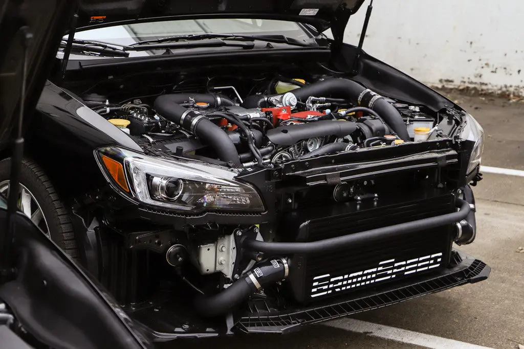 Grimmspeed Front Mount Intercooler Kit Black Coated [Inc. Black Piping] - Subaru 15-21 Sti - 090257 1