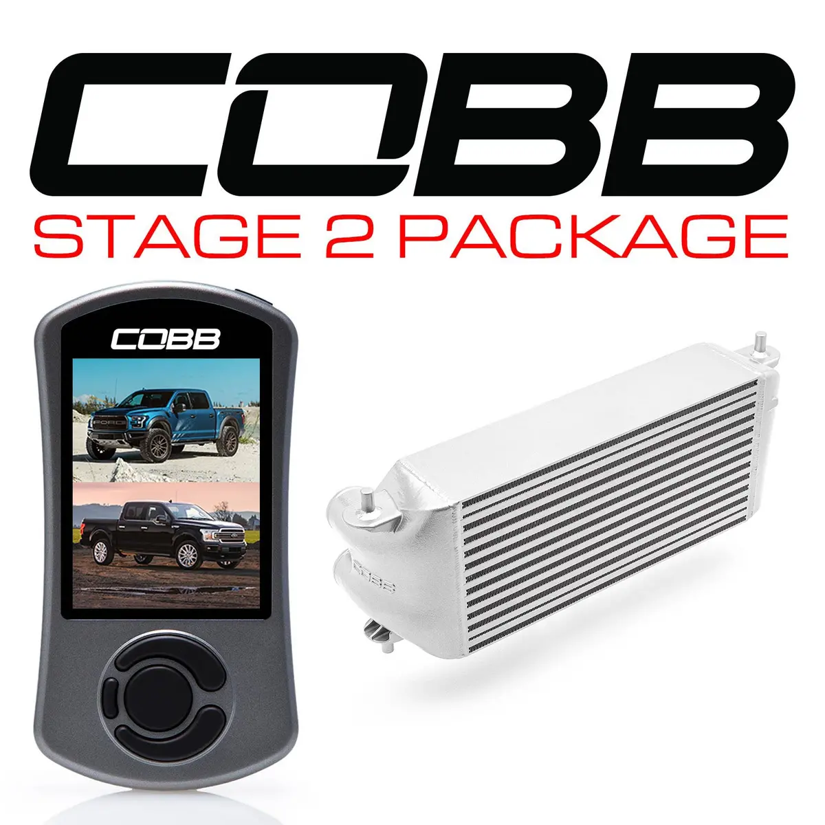 Cobb Tuning Ford Stage 2 Power Package Silver (Factory Location Intercooler, No Intake) With Tcm F-150 Ecoboost Raptor / Limited - For0050s20sl-Tcm-Ni 1