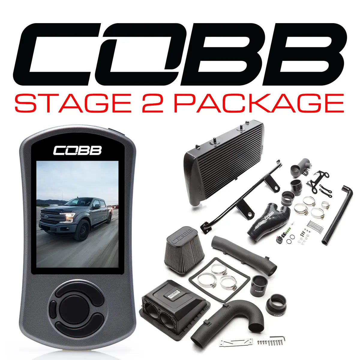 Cobb Tuning  Ford Stage 2 Power Package Black With Tcm F-150 Ecoboost 3.5L 2017-2019 - For0060020bk-Tcm 1