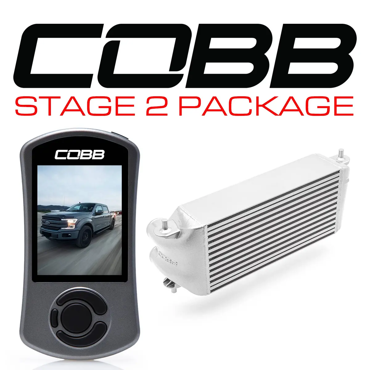 Cobb Tuning  Ford Stage 2 Power Package Silver (Factory Location Intercooler, No Intake) With Tcm F-150 Ecoboost 3.5L 2017-2019 - For0060s20sl-Tcm-Ni 1