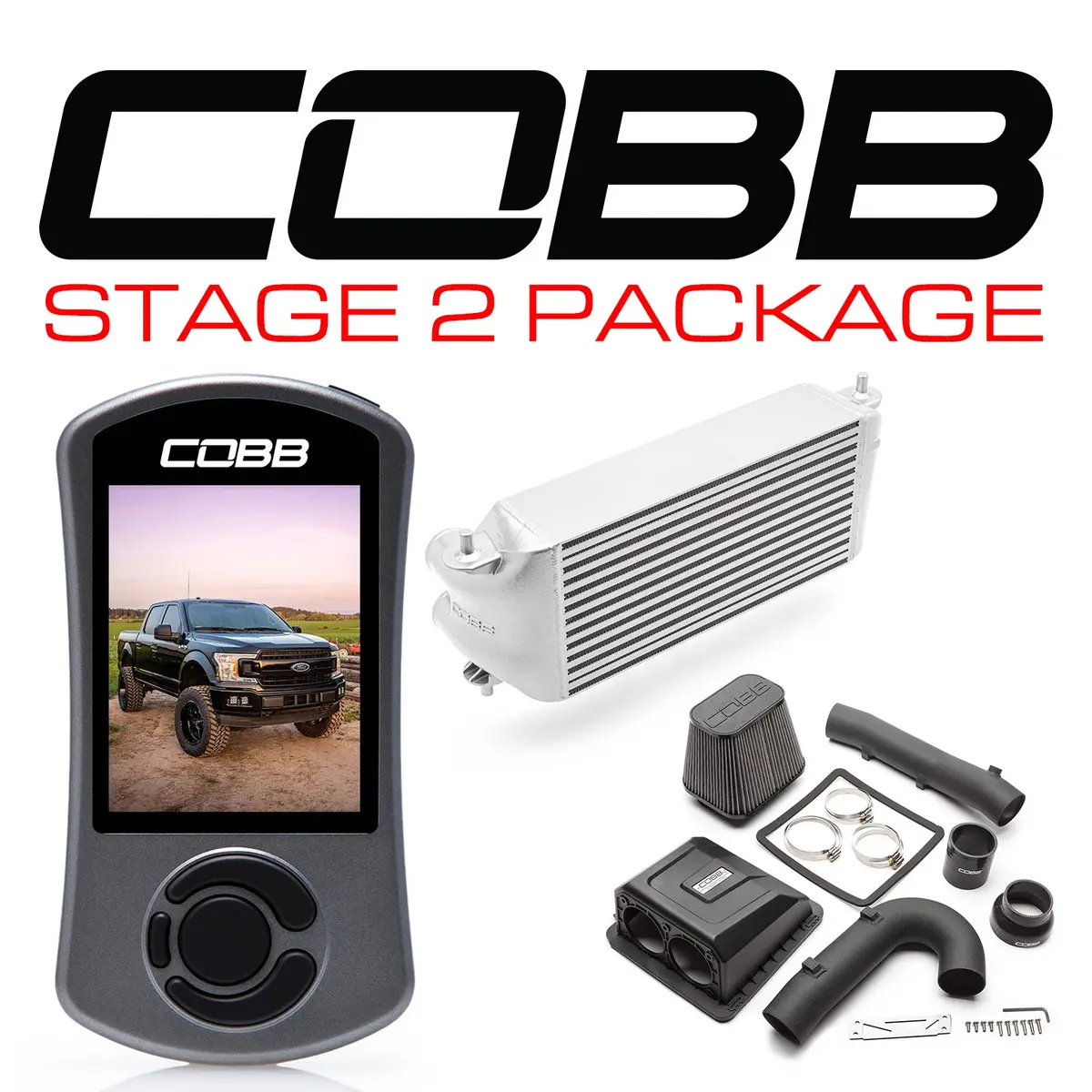 Cobb Tuning  Ford Stage 2 Power Package Silver (Factory Location Intercooler) F-150 Ecoboost 3.5L 2020 - For0070s20sl 1