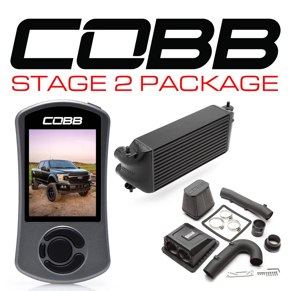 Cobb Tuning  Ford Stage 2 Power Package Black (Factory Location Intercooler) F-150 Ecoboost 3.5L 2020 - For0070s20bk 1