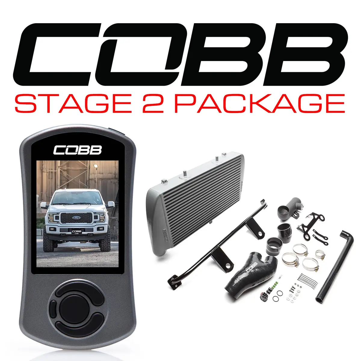 Cobb Tuning  Ford Stage 2 Power Package Silver (No Intake) F-150 2.7L 2018-2020 - For0080020sl-Ni 1