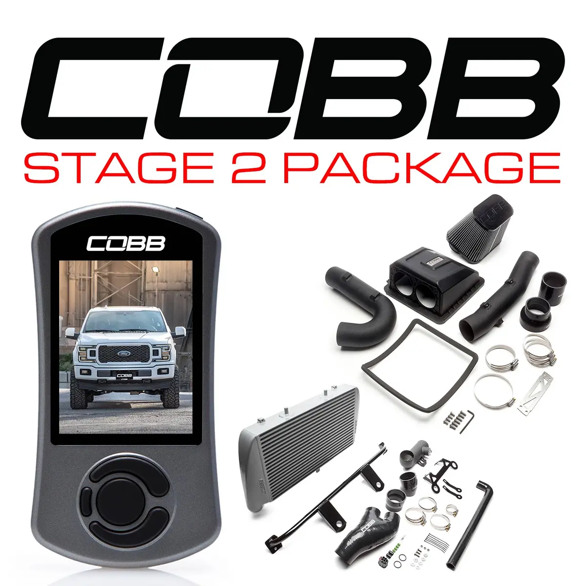 Cobb Tuning  Ford Stage 2 Power Package Silver F-150 2.7L 2018-2020 - For0080020sl 1
