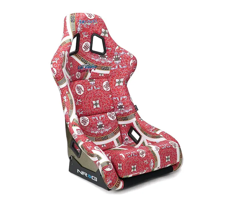 Nrg Frp Fiberglass Bucket Seat Prisma-  Oriental Longivity Plate Edition In Vegan Material With Gold Pearlized Back Plus Phone Pockets. (Large) - Frp-302-Dynasty 1