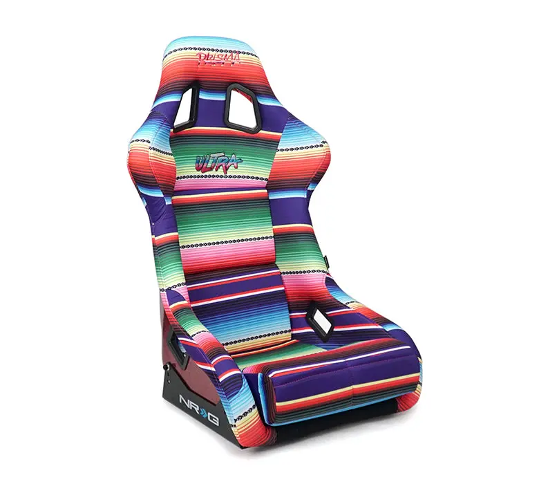 Nrg Frp Fiberglass Bucket Seat Prisma- Serepi Edition With Red Pearlized Back In Vegan Material. Pink Panther Color Leopard Print Finish In Vegan Material Plus Phone Pockets. (Large) - Frp-302-Mexicali 1