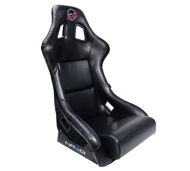 Nrg Frp Fiberglass Bucket Seat Prisma Edition With Pearlized Back. All Black Pvc Vegan Material. (Large) - Frp-302Bk-V 1
