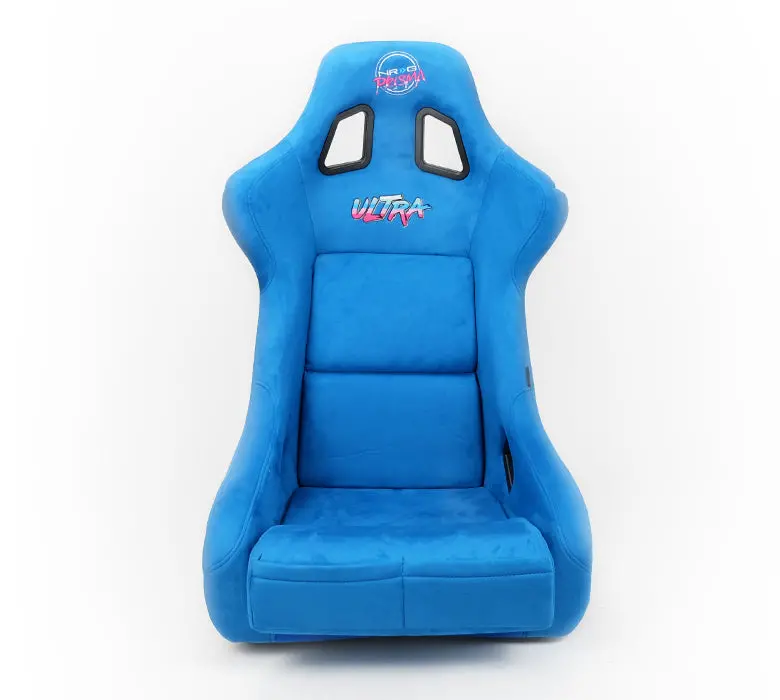 Nrg Frp Fiberglass Bucket Seat Ultra Edition With Peralized Back, Blue Alcantara Material, Phone Pockets And Special Ultra Embroidery (Large) - Frp-302Bl-Ultra 1
