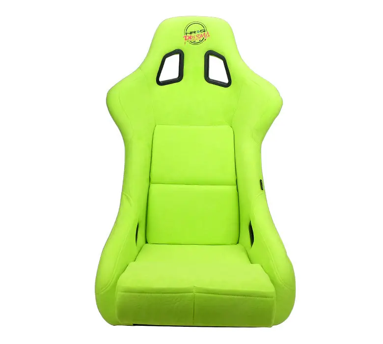 Nrg Frp Fiberglass Bucket Seat Prisma Edition With Pearlized Back. All Neon Green Alcantara Vegan Material W/ Phone Pockets. (Large) - Frp-302Ng-Prisma 1