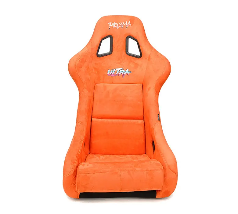 Nrg Frp Fiberglass Bucket Seat Ultra Edition With Grey Peralized Back, Orange Vegan Micro Fiber Material, Phone Pockets And Special Ultra Embroidery (Large) - Frp-302Or-Ultra 1