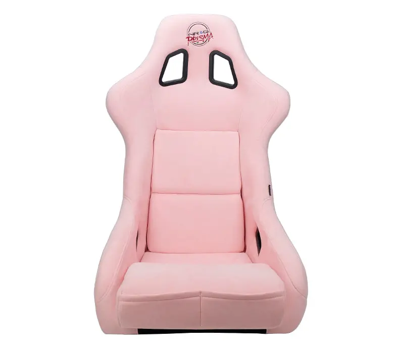 Nrg Frp Fiberglass Bucket Seat Prisma Edition With Pearlized Back. All Pink Alcantara Vegan Material W/Phone Pockets. (Large) - Frp-302Pk-Prisma 1