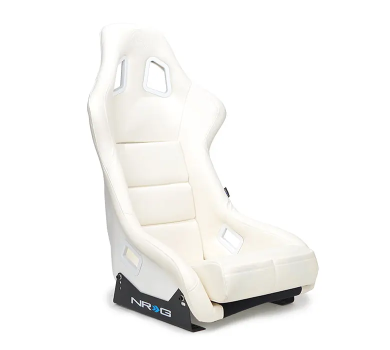 Nrg Frp Fiberglass Bucket Seat White Vinyl Material (Large) - Frp-302Wt-V 1