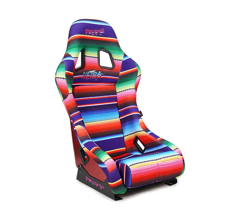 Nrg Frp Fiberglass Bucket Seat Prisma- Serepi Edition With Red Pearlized Back In Vegan Material. Pink Panther Color Leopard Print Finish In Vegan Material Plus Phone Pockets. (Medium) - Frp-303-Mexicali 1