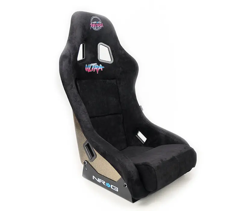 Nrg Frp Fiberglass Bucket Seat Ultra Edition With Peralized Back, Black Alcantara Material, Phone Pockets And Special Ultra Embroidery (Medium) - Frp-303Bk-Ultra 1