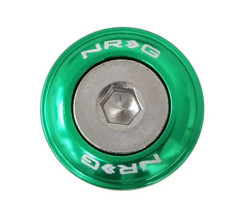 Nrg Fender Washer Kit, Set Of 10, Green, Rivets For Plastic - Fw-100Gn 1