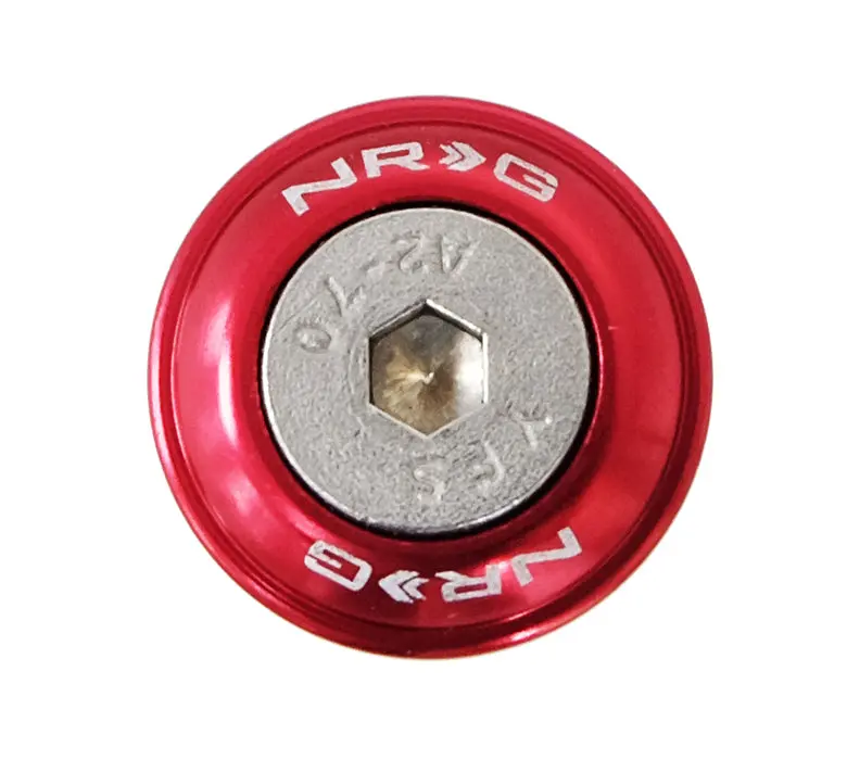 Nrg Fender Washer Kit, Set Of 10, Red, Rivets For Plastic - Fw-100Rd 1