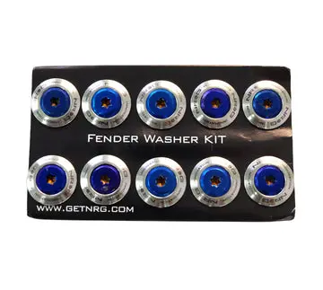 Nrg Fender Washer Kit, Set Of 10, Thin Washers Stainless Steel And Bolt, Rivets For Plastic - Fw-200St 1