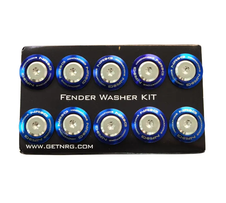 Nrg Fender Washer Kit, Set Of 10, Thin Washers Titanium Burn With Stainless Bolt, Rivets For Plastic - Fw-200Ts 1