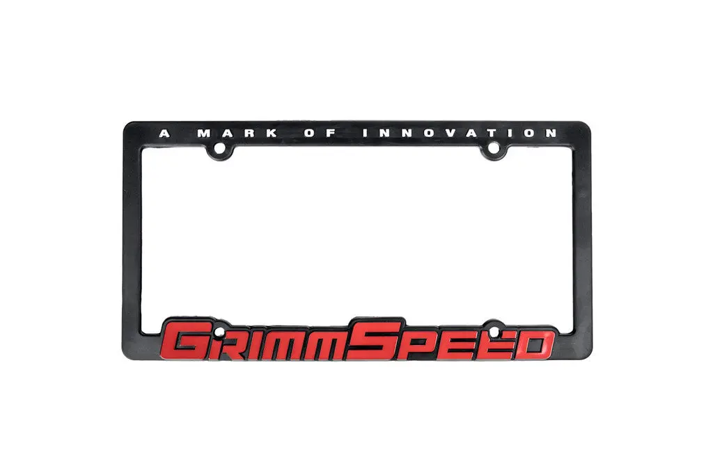 Grimmspeed License Plate Frames - Grimmspeed Red Text (Single) - 111051 1