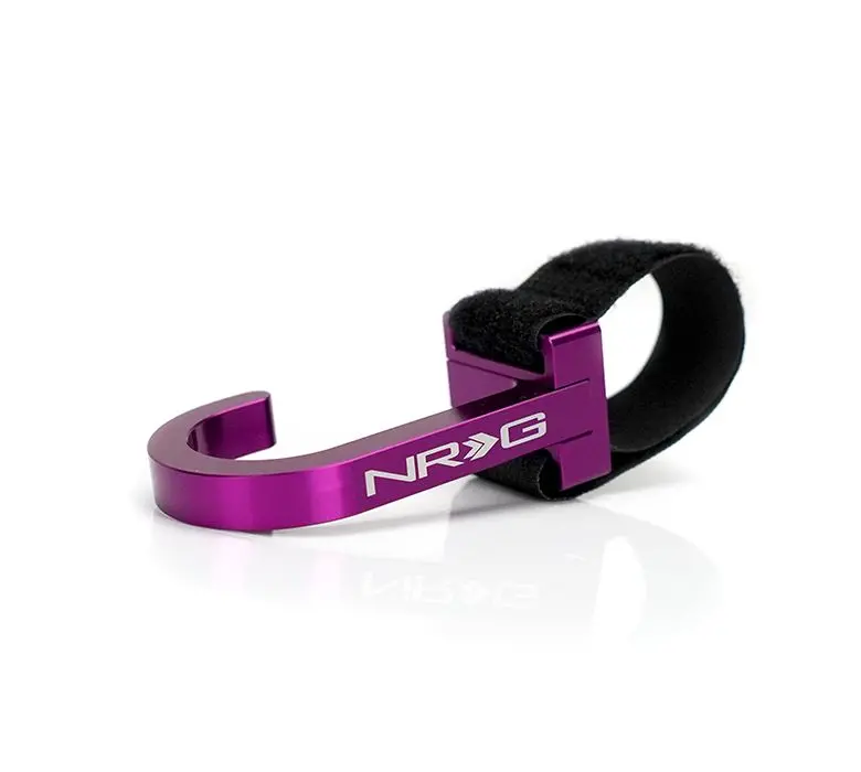 Nrg Universal Cnc Steering Wheel Hook With Velcro Purple - Str-100Pp 1