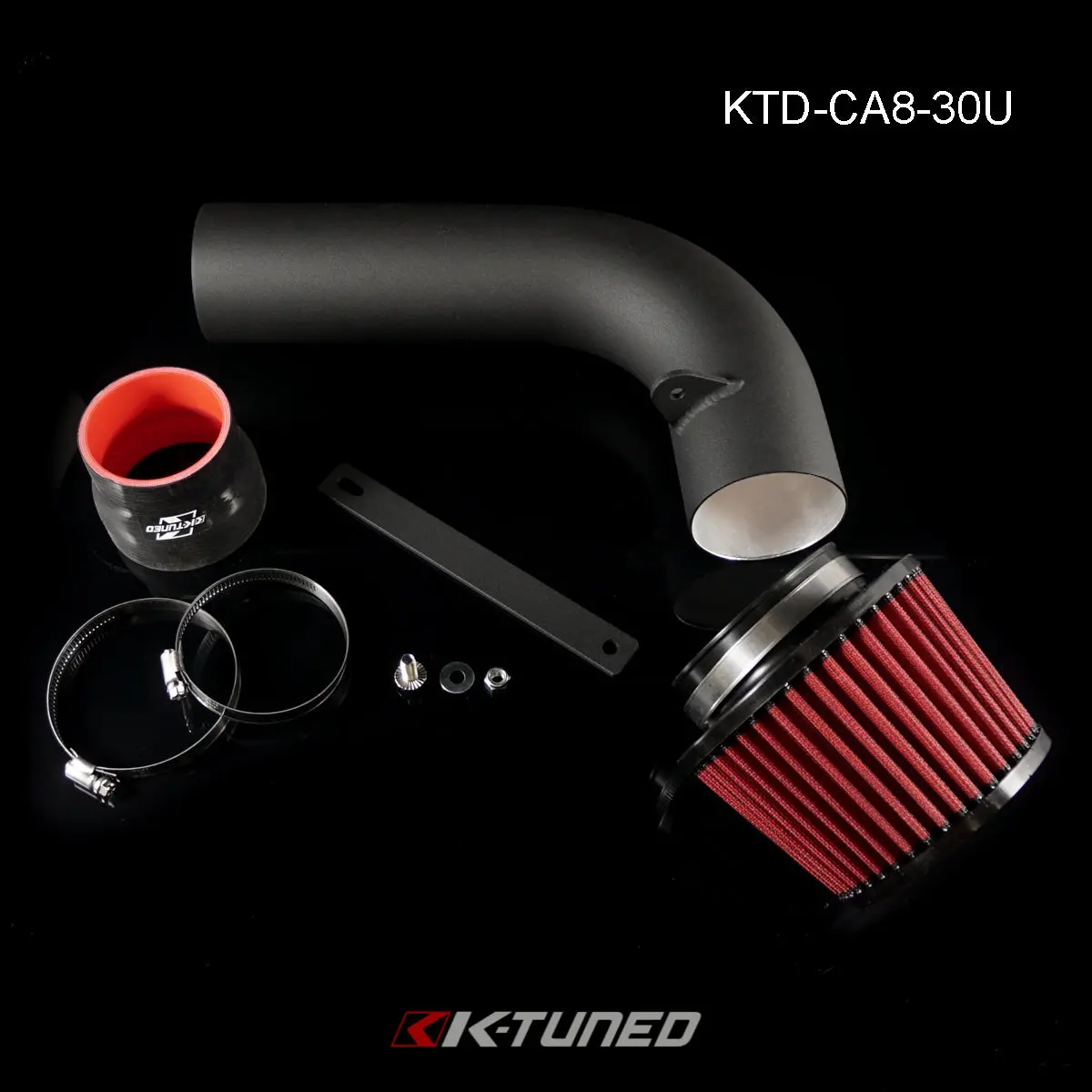K-Tuned 8Th Gen Cai Upgrade - Convert 3.5" Short Ram Intake To Complete Cold Air Intake (Includes Pipe, 3.5" Straight Coupler, 2 Clamps, Bracket, Hardware) - Only For 3.5" 8Th Gen Short Ram And 9Th Gen 3.5" Short Ram W/Rbc - Ktd-Ca8-35U 1