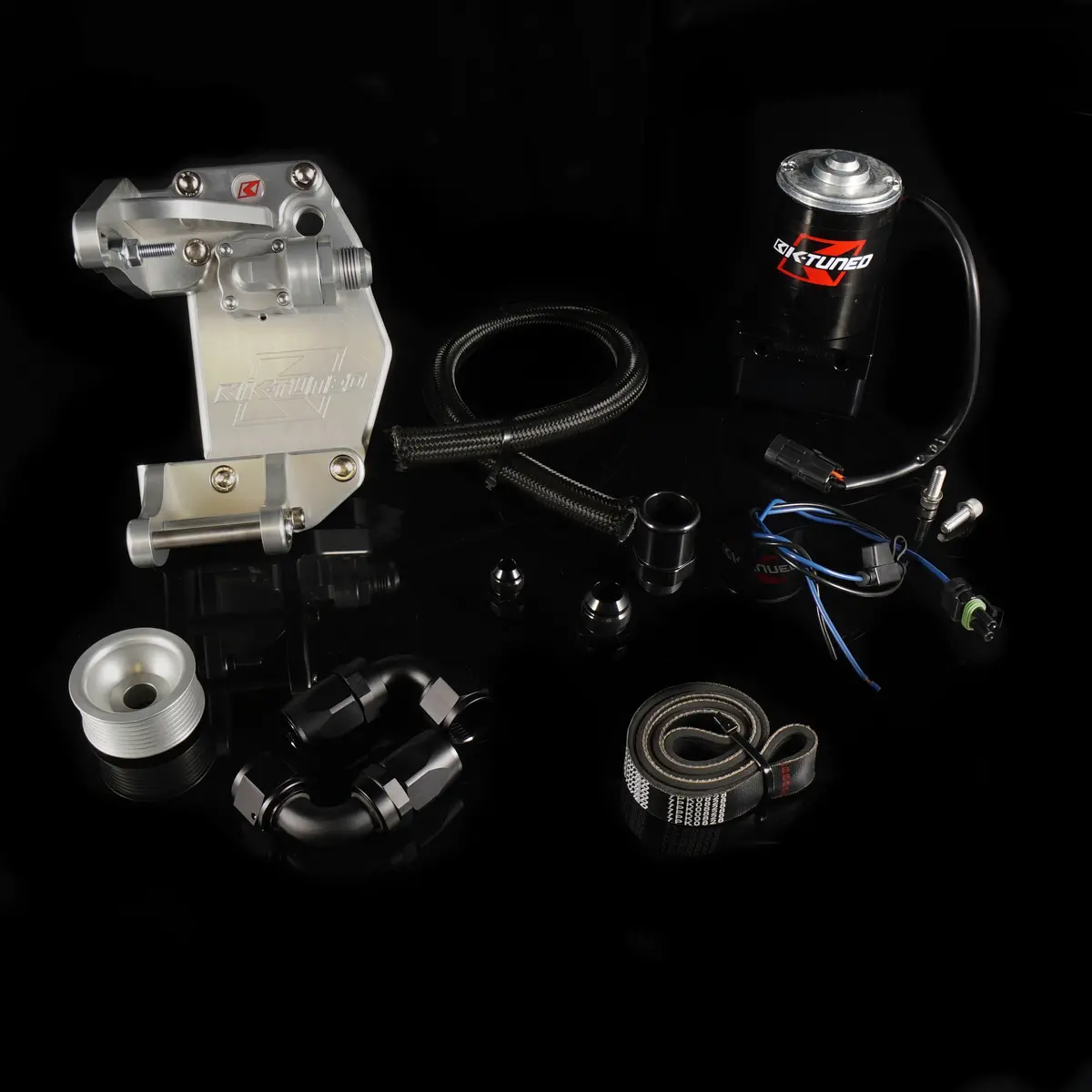 K-Tuned K-Series Water Plate - Complete Kit (D/B Series Alternator) With Meziere Pump Including Pump Bracket And 2X 120 Fittings - Kwp-Tb-406 1