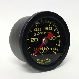 Marshall Instruments Fuel Pressure Gauge 0-100 Psi - Black Face / Yellow Numbers / Matte Black Case - Mnb00100 1