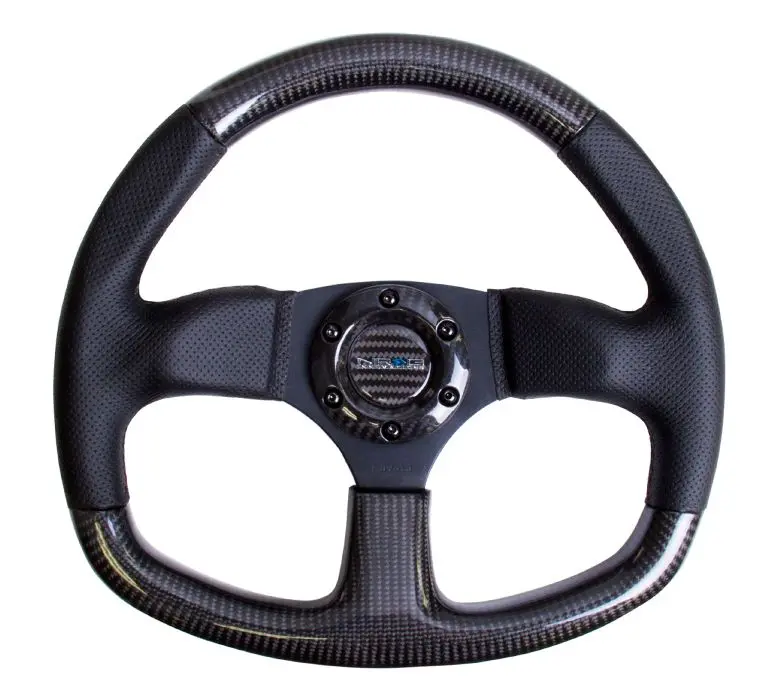 Nrg Carbon Fiber Steering Wheel 320Mm Flat Bottom W/ Black Stitching - St-009Cfbs 1