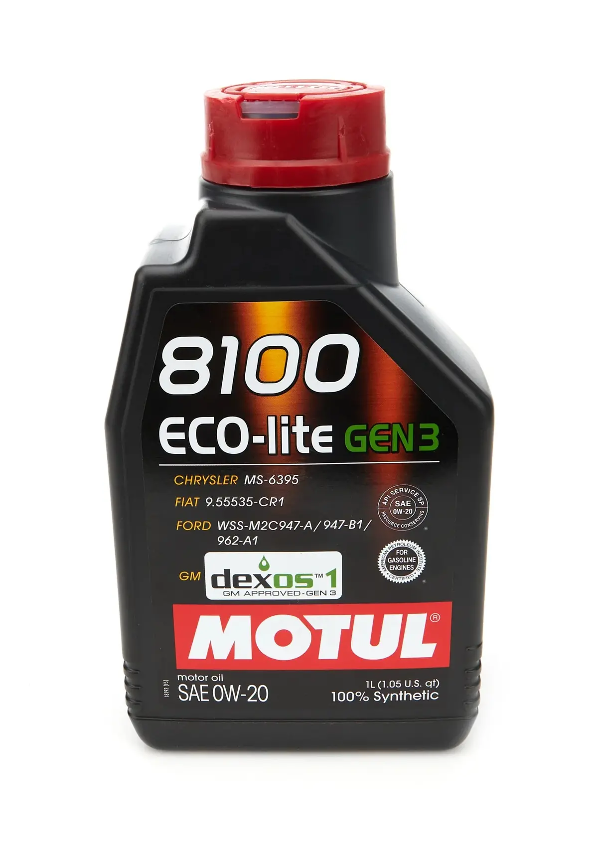 Motul 8100 0W20 Eco-Lite Motor Oil - 1L (1.05 Qt.) - Dexos1-Gen3 - 111363 1