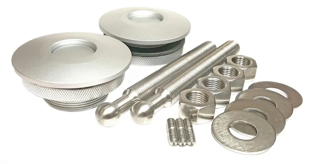 Quik-Latch Ql-50 Series Non-Locking Hood Pin Kits - Machine Aluminum Silver - Ql-50-Lp 1