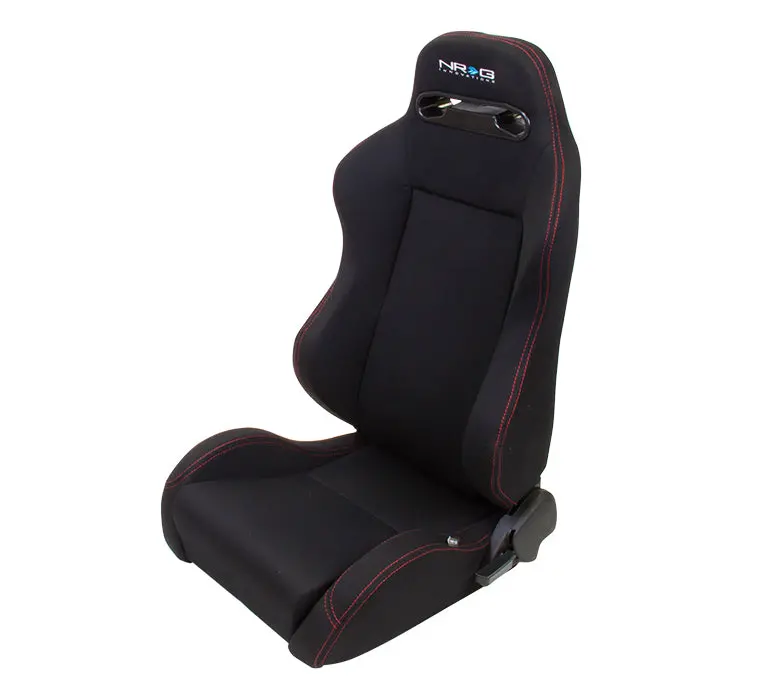 Nrg Type-R Cloth Sport Seat Black W/ Red Stitch W/ Logo - Rsc-200L/R 1