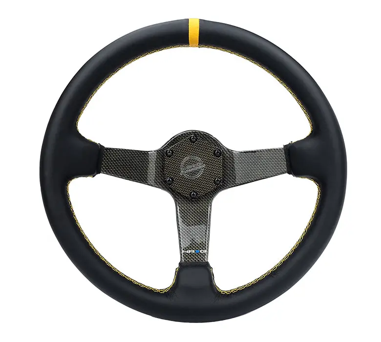 Nrg Carbon Fiber Steering Wheel 350Mm Silver Carbon Fiber, Silver Stiching, Silver Center Mark, Leather - Rst-036Cf-Gd 1