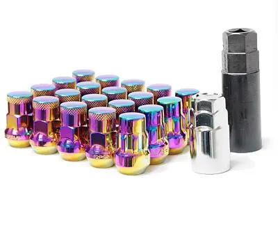 Muteki Sr35 Lug Nuts Closed End W/ Locks 16+4 - Chrome Neon 1