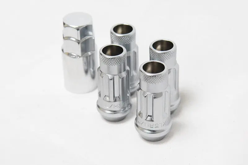 Muteki Sr48 Lug Nuts Lock Set Open End - Satin Silver 1