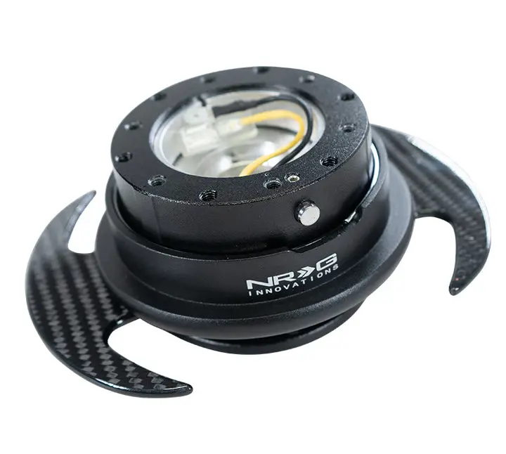 Nrg Quick Release 3.0 - Black Body/Black Ring W/ Carbon Fiber Handles - Srk-650Cf 1