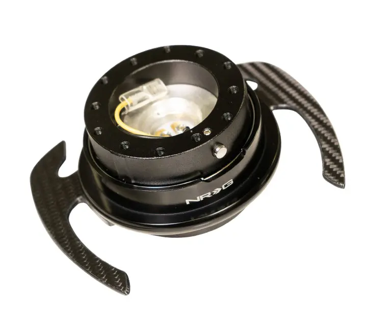 Nrg Quick Release 4.0 - Black Body / Black Ring W/ Carbon Fiber Handles - Srk-700Cf 1