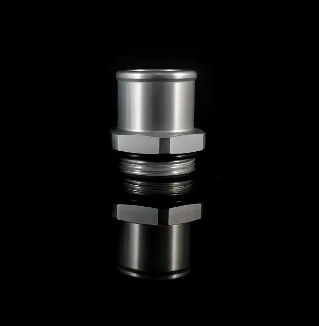 K-Tuned Silver 1.25 Hose To 16Or Adapter (W/O-Ring) (Upper Coolant Housing & Thermostat Fitting) - Kuw-125-16Or 1