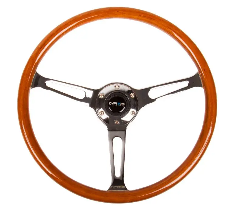 Nrg Reinforced Classic Wood Grain Wheel, 360Mm, 3 Spoke Center In Chrome - Rst-360Sl 1
